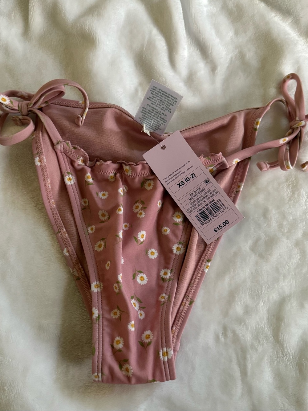 wild fable Pink Daisy Tie-Side Bikini Bottoms